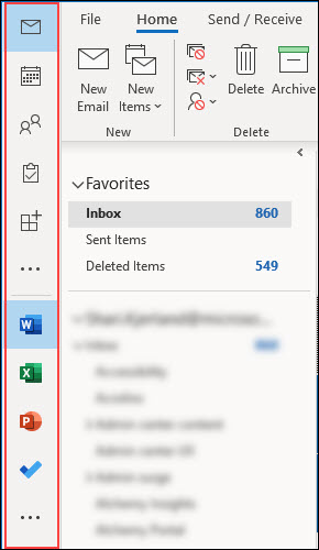 Microsoft Outlook new sidebar in 2022